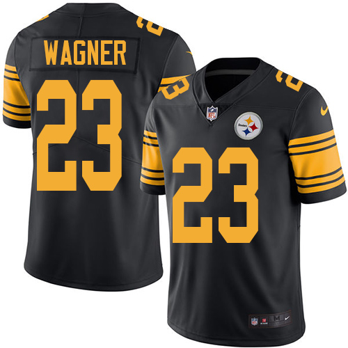 Youth Limited Mike Wagner Nike Jersey Black - #23 Rush NFL Pittsburgh Steelers